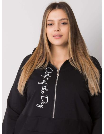 Dámská mikina hladká plus size ELISA černá 