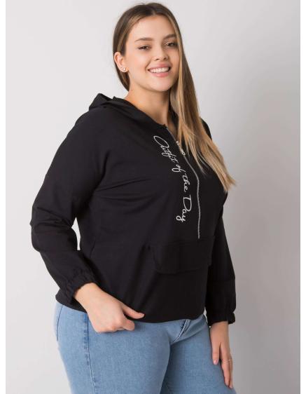 Dámská mikina hladká plus size ELISA černá 