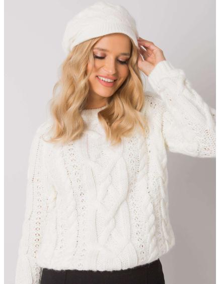 Dámska zimná čiapka s aplikáciou ecru