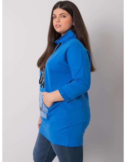 Dámská halenka s kamínky plus size CRYSTAL tmavě modrá 