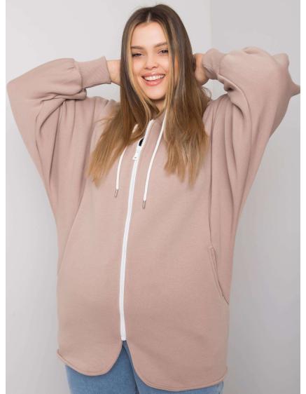 Dámska plus size mikina ELLA dark beige