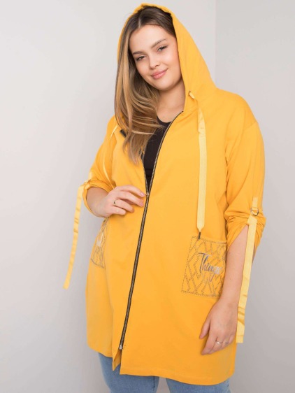 Dámská mikina na zip plus size ZURICH žlutá 
