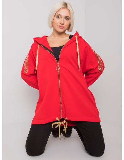 Női cipzáras pulóver ATHENS piros