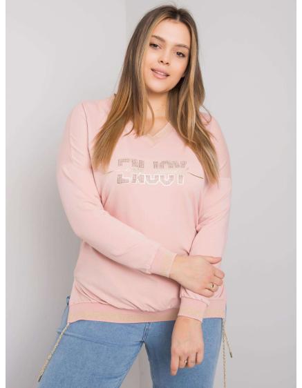 Női plus size blúz applikációval LILA rózsaszínű