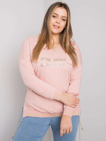 Dámska plus size blúzka s aplikáciou LILA ružová