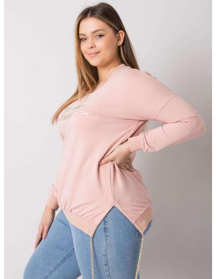 Női plus size blúz applikációval LILA rózsaszínű