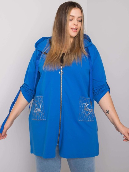 Dámská mikina na zip ZURICH plus size tmavě modrá 