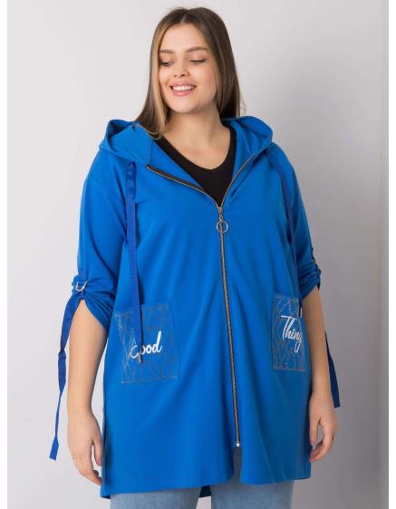 Dámská mikina na zip ZURICH plus size tmavě modrá 