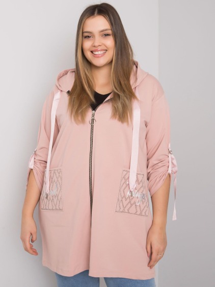 Dámská mikina na zip ZURICH plus size tmavě růžová
