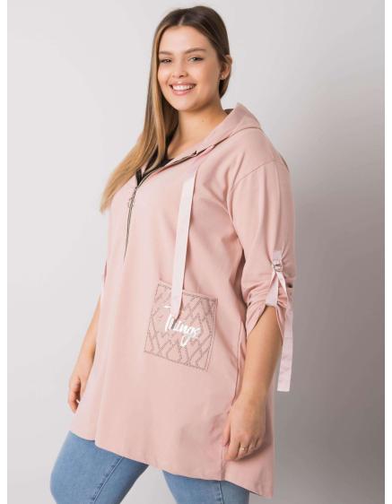 Dámská mikina na zip ZURICH plus size tmavě růžová