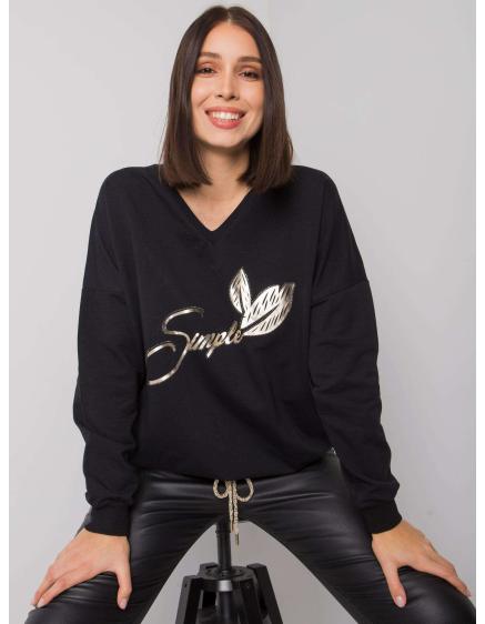 Női nyomtatott blúz plus size JULIEE fekete