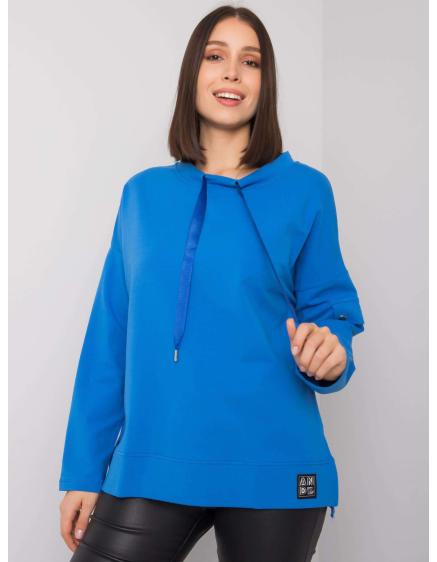 Dámska plus size blúzka s vreckami na rukávoch LUNNARA modrá