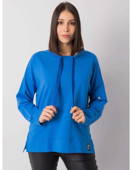 Dámska plus size blúzka s vreckami na rukávoch LUNNARA modrá