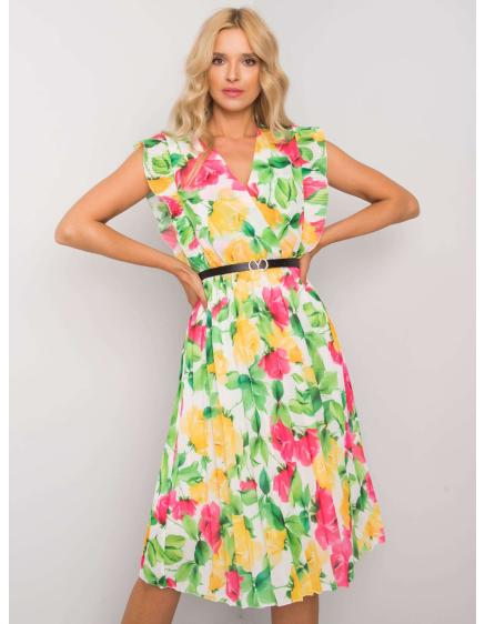 Női ruha KATELYNN fehér és sötétrózsaszín