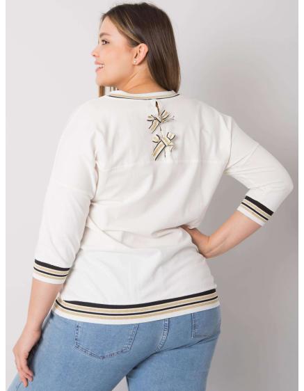 Női pamut plus size blúz ekrü színben Mia