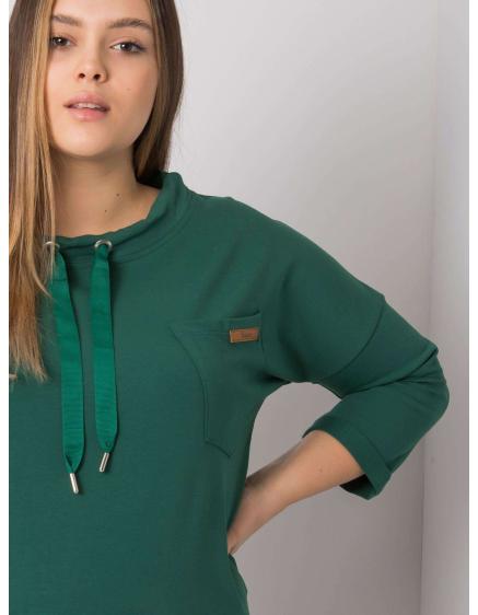 Dámská halenka s kapucí plus size PASADENA tmavě zelená