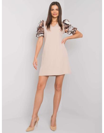 Női ruha díszes ujjakkal LEESBURG bézs színű