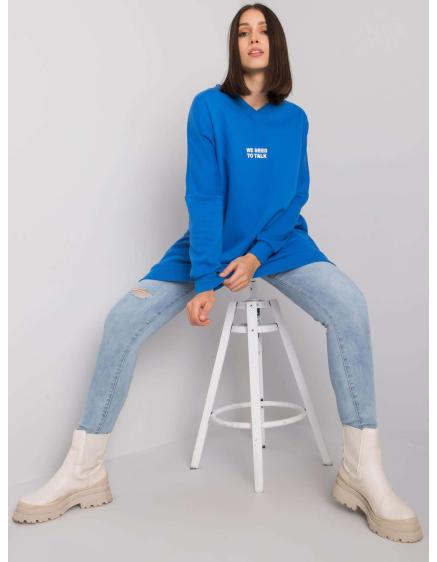 Női plus size pamut tunika RAELLA sötétkék