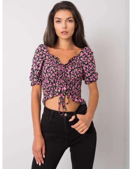 Női virágos blúz Kami RUE PARIS fekete