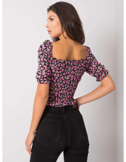 Dámská halenka květinová Kami RUE PARIS černá