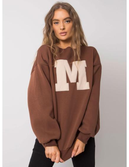 Női pamut pulóver ARMELLE barna