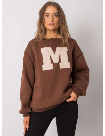 Női pamut pulóver ARMELLE barna