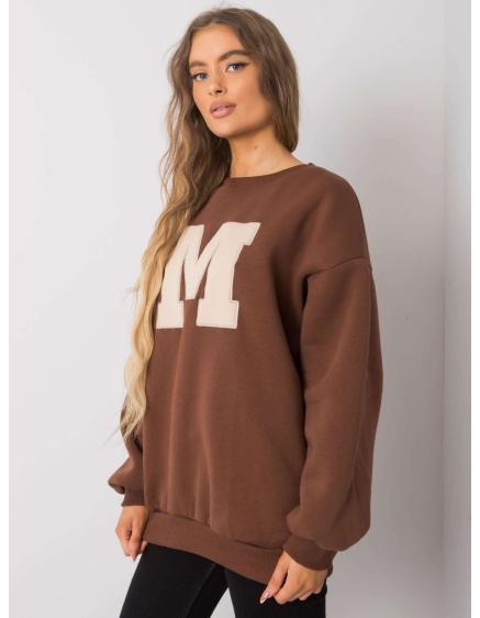 Női pamut pulóver ARMELLE barna