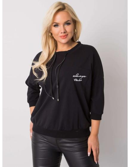 Női plus size pamut blúz SHELLY fekete