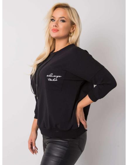 Női plus size pamut blúz SHELLY fekete