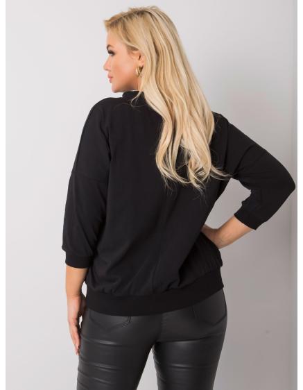Női plus size pamut blúz SHELLY fekete