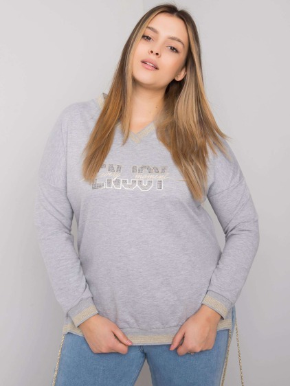 Dámska plus size blúzka LILA sivá