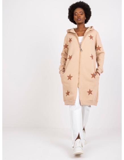 Női nyomtatott pulóver MARRAKECH bézs színű