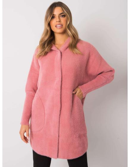 Dámsky kabát z alpaky CAROLYN ružový