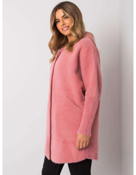 Dámsky kabát z alpaky CAROLYN ružový