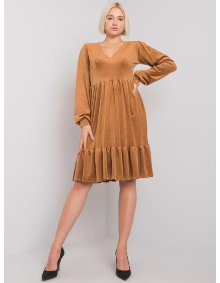 Női fodros ruha MODENA barna