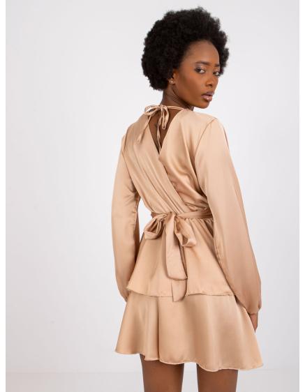 Női fodros ruha RIMINI világos bézs színben