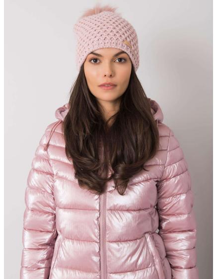 Dámska čiapka s bambulou svetloružová