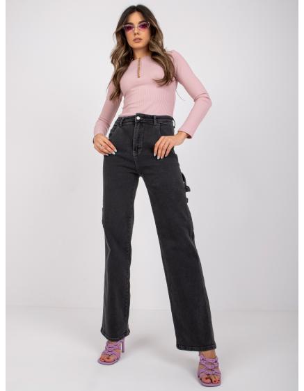 Dámske džínsy s vysokým pásom JESSA black