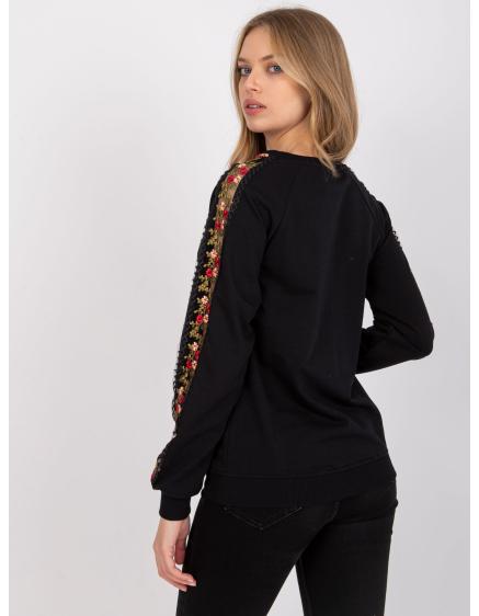 Dámská mikina s ozdobnými rukávy Adana RUE PARIS černá 