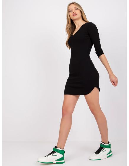 Női fodros szabású ruha Danielle RUE PARIS fekete p