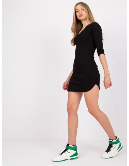 Női fodros szabású ruha Danielle RUE PARIS fekete p