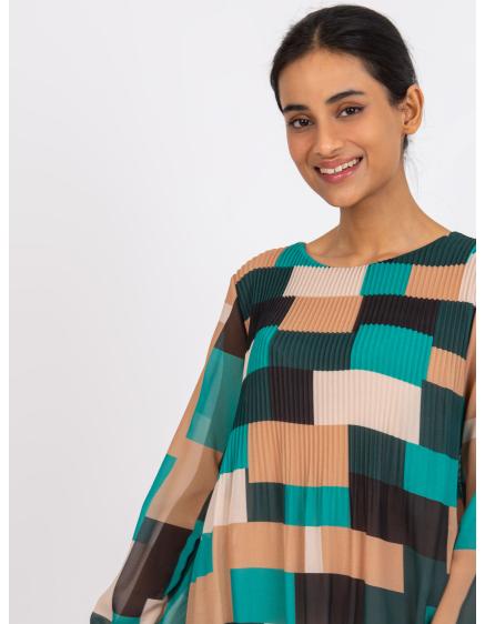 Női mintás blúz GABRIELLA zöld-bézs