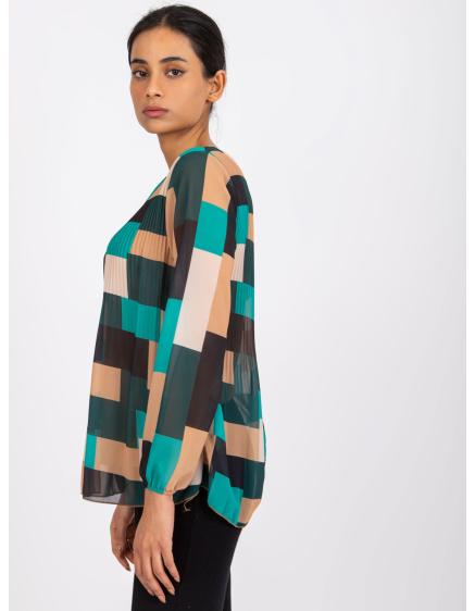 Női mintás blúz GABRIELLA zöld-bézs