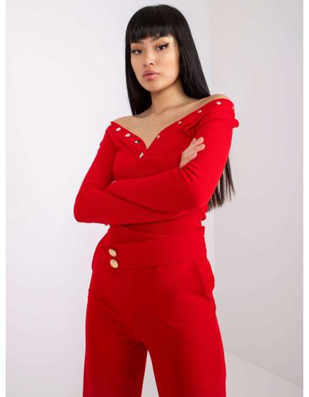 Női blúz csíkos Tracy RUE PARIS piros