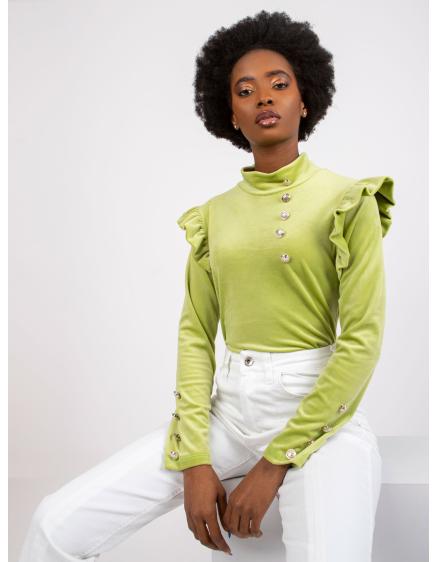 Női blúz fodrokkal a vállakon CAPRI világoszöld