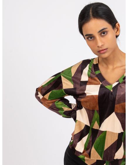 Dámská halenka vzorovaná LILIANA hnědo-khaki 