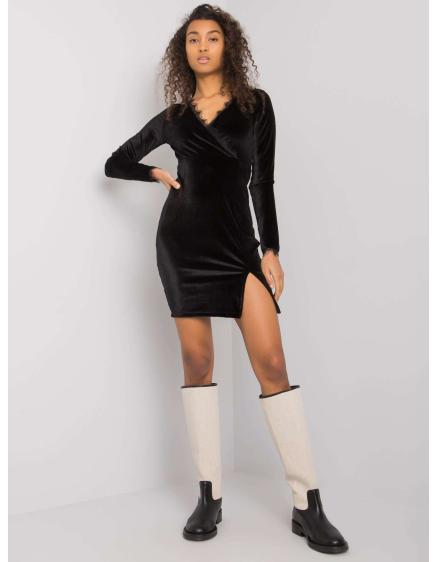 Női ruha résszel Simmae RUE PARIS fekete Simmae RUE PARIS fekete