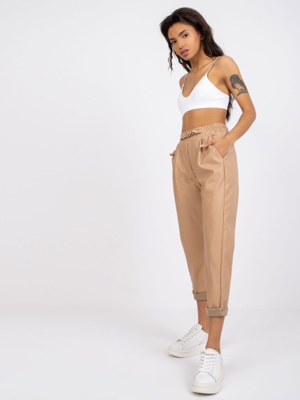 Dámske kožené nohavice PORTO beige