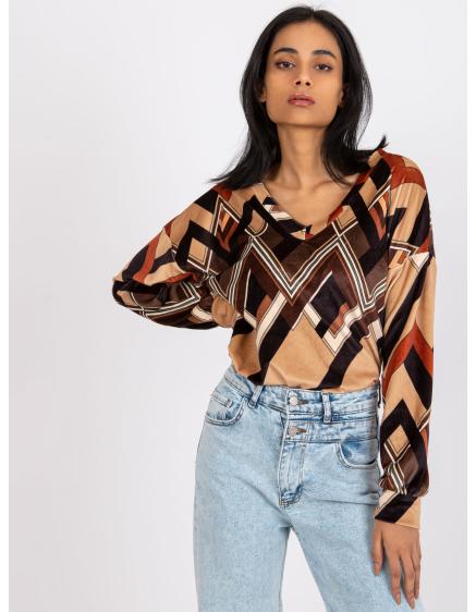 Dámská halenka vzorovaná EMMA hnědobéžová 