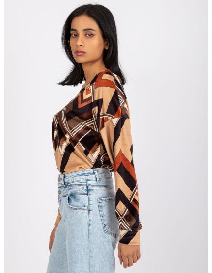 Dámská halenka vzorovaná EMMA hnědobéžová 